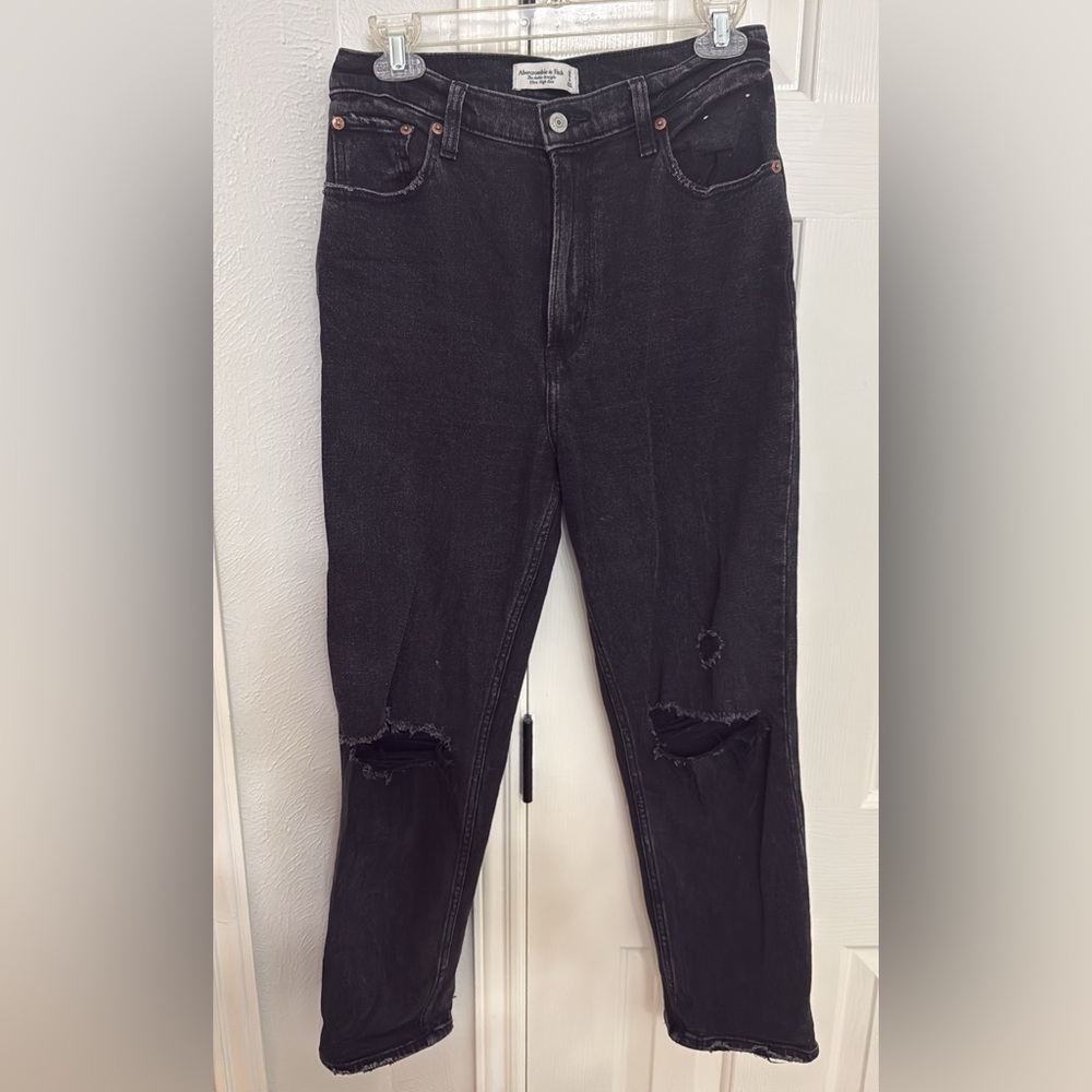 Black Distressed Abercrombie & Fitch Jeans